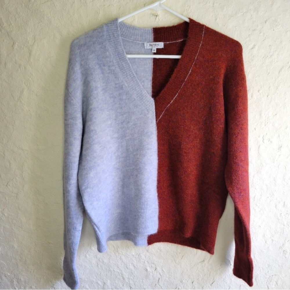 Bartolini 50/50 Color Block Alpaca Wool Sweater Made in Italy